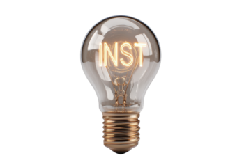 Illuminated lightbulb with text