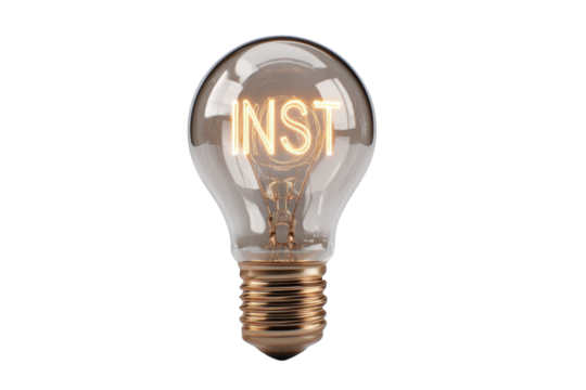 Illuminated lightbulb with text