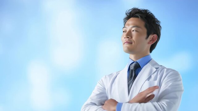 日本人男性医師が使命感をもって立つ
