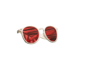 White sunglasses with red lenses