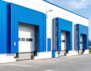 Modern industrial warehouse with loading docks