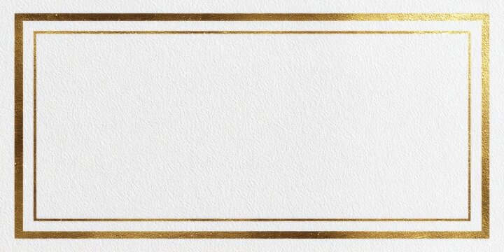 Elegant white card with gold border suitable for invitations or announcements