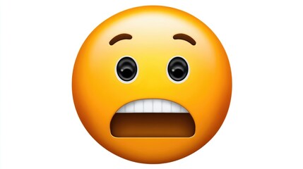 Fototapeta premium A frightened emoji, representing emotions such as fear and apprehension