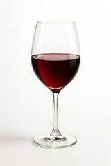 Elegant Red Wine Glass on White Background