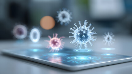 Microscopic Exploration of Viruses on Digital Tablet Interface in Scientific Research Environment