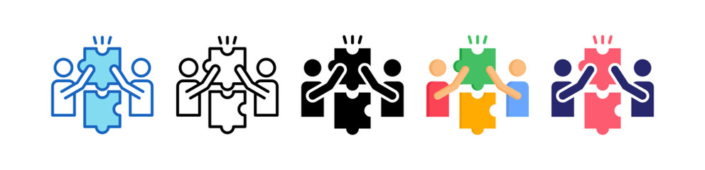 Obraz premium Collaborative Multiple Style Icon Set Collection. 