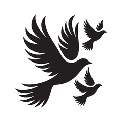 birds flying vector silhouette clip art logo design illustration. birds group flying icon collections.