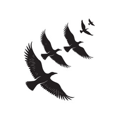 birds flying vector silhouette clip art logo design illustration. birds group flying icon collections.