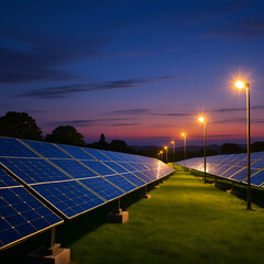 Wind turbines in twilight