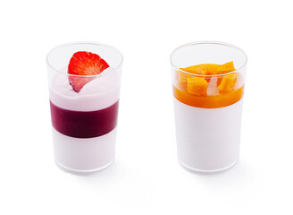 Colorful dessert cups featuring fruit layers for a delightful treat