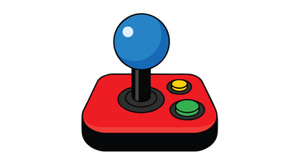 Stylized depiction of a classic arcade-style joystick controller, evoking nostalgia and retro gaming experiences for various platforms