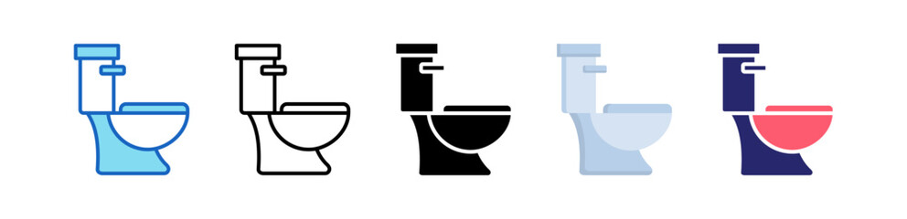Toilet Multiple Style Icon Set Collection. 