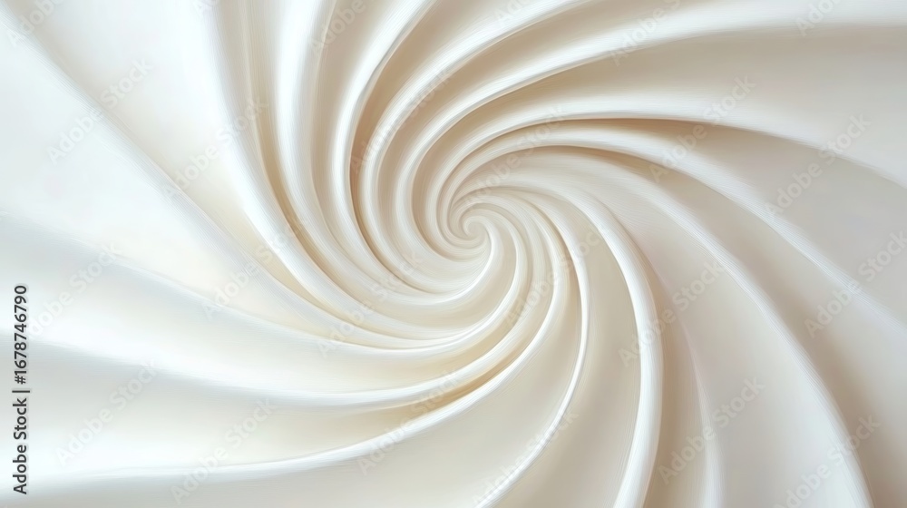 Wall mural elegant swirl patterns in abstract modern art installation featuring creamy color tones and style