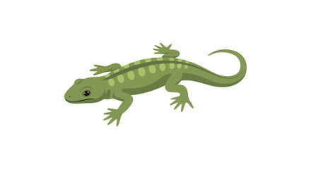 Obraz premium Illustrated green lizard with spots, creating a whimsical image suitable for children's books or educational materials involving reptiles and wildlife