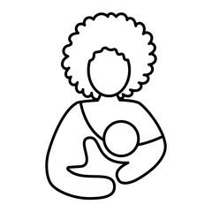 A mother engages in nurturing while breastfeeding her child.