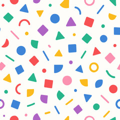 Pastel coloured memphis style pattern design