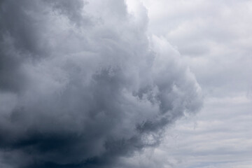Thundercloud. Background stormy sky in the mountains. Poland, Czech.