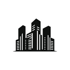 Obraz premium Modern city skyline silhouette of tall buildings