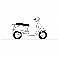 Obraz premium Sporty Scooter Ride, Urban Landscape, Digital Illustration, Vibrant Environment, Side View