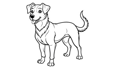 Fototapeta premium Max dog Kids vector line art and silhouette t shirt design, elegant detailed illustration, perfect for printable coloring pages, art therapy relaxation and stress relief activities.