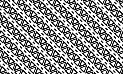 Geometric triangle diagonal pattern with bold black lines. vintage decoration background.