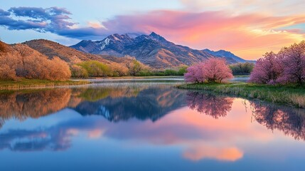 Pink Forest and Blue Lake
