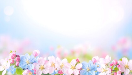 Pastel spring blooms bokeh