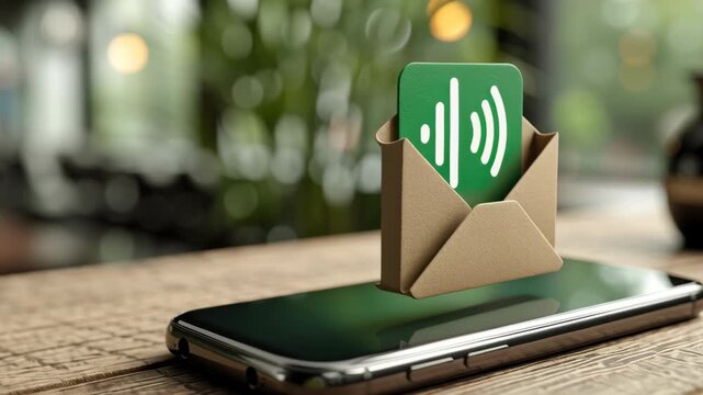 Voice Message Notification in Envelope on Smartphone Blend of Digital Communication and Modern Technology for Enhanced Connectivity