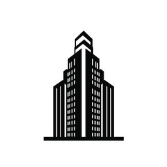 Fototapeta premium Sleek modern skyscraper silhouette with geometric design