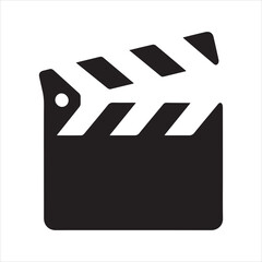 movie clapper board vector icon