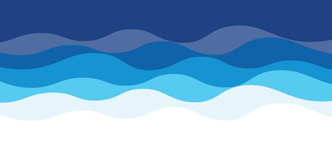 Sea waves layered vector background illustration and sea beach. vector EPS 10