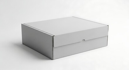 A clean, modern, and simple box mockup with a lid on a seamless white background.