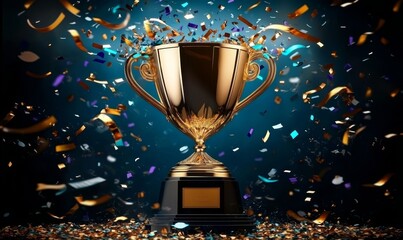 Perfect award for champions, adorned with celebratory elements.
