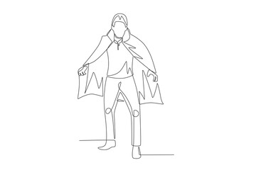 Vampire concept one-line drawing