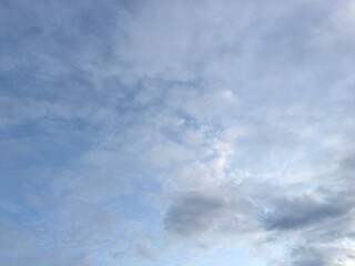 Dramatic Sky with Mixed Cloud Formations and Gradient Blue-Gray Tones