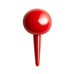 close-up of a single bright red push pin png