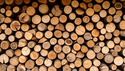 Stacked firewood logs