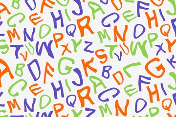 Colorful Alphabet Background, Playful Letters Pattern Background