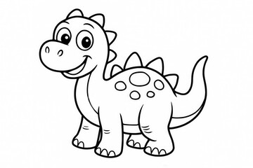 Fototapeta premium Coloring for children and adults, coloring of the animal world, dinosaur.
