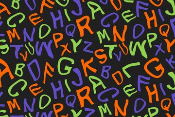 Colorful Alphabet Background, Playful Letters Pattern Background