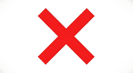 Obraz premium A close up of a red x shape on a white background with simple geometric cross symbol design element ai generated
