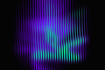 Abstract vertical lines of purple and teal light create a dynamic and energetic visual pattern