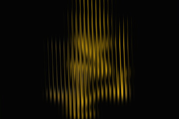Abstract vertical lines of warm golden light against a deep black background