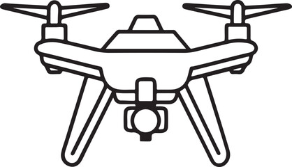 drone line art, coloring book page line art drawing, vector and illustration