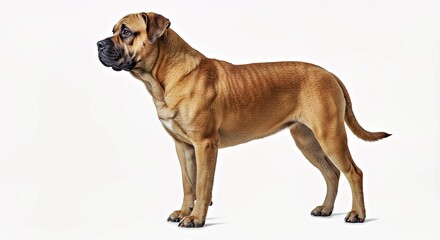 Obraz premium Natural Bullmastiff with a strong presence on a pure white backdrop