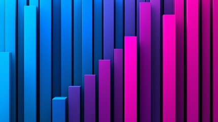Fototapeta premium Vibrant 3D Bar Graph Abstract Design