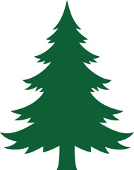 Evergreen pine tree silhouette festive holiday winter nature element vector