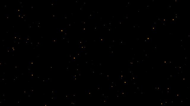 looping animation featuring a swarm of tiny gold particles floating and twinkling against a black background.