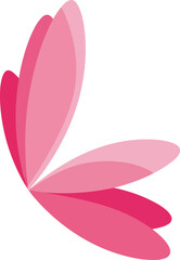 Abstract pink petal butterfly logo design minimalist elegant flying beauty vector