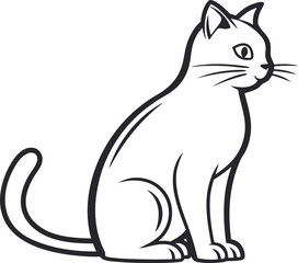 Cute Cat Illustration. Playful Cat Drawing. Realistic Cat Artwork. Cartoon Cat Design. Sitting Cat Illustration. Cat Face Drawing. Adorable Kitten Illustration. Domestic Cat Artwork